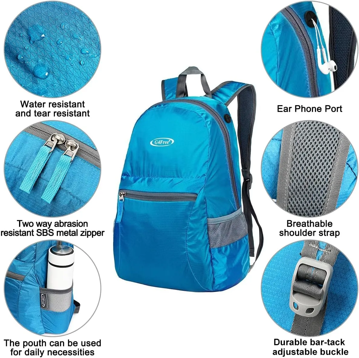 G4Free 20L Lightweight Packable Backpack Travel Hiking Daypack Foldable