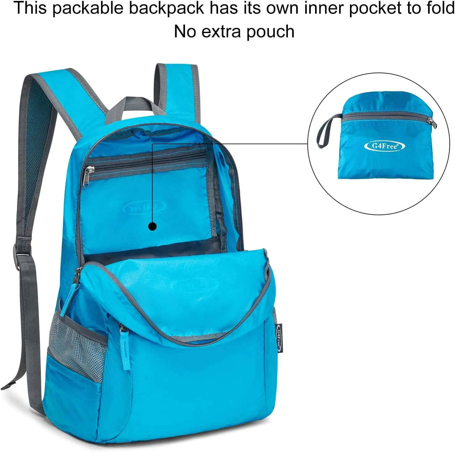 G4Free 20L Lightweight Packable Backpack Travel Hiking Daypack Foldable