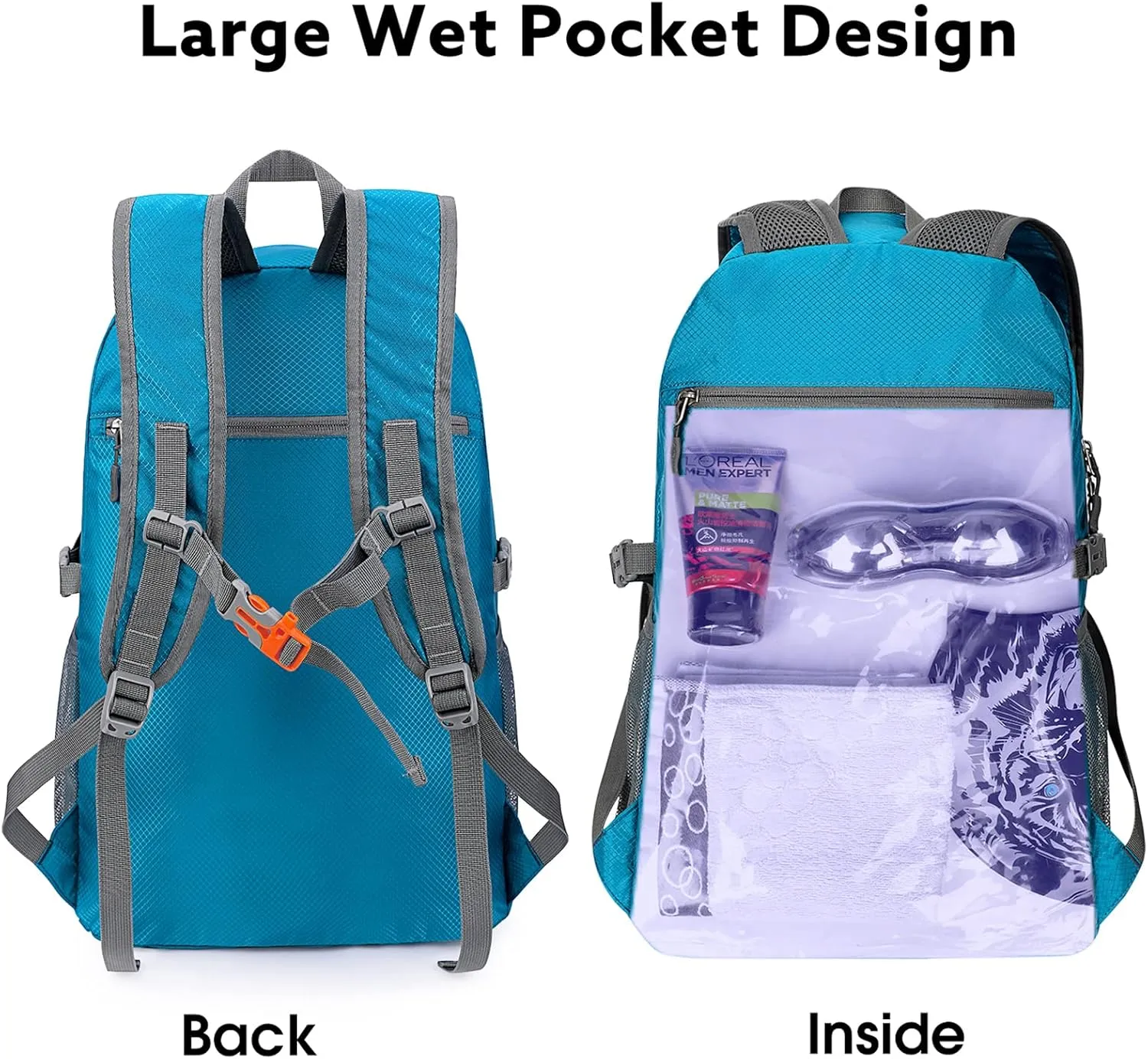 G4Free 40L Lightweight Packable Hiking Backpack, Waterproof Travel Daypack
