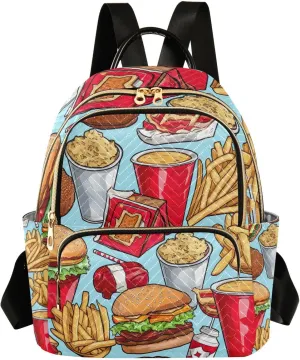 GAIGEO Assortment of Food Items Daily Backpack, Womens Fashion Backpack Purse, Women's Travel Backpack, M