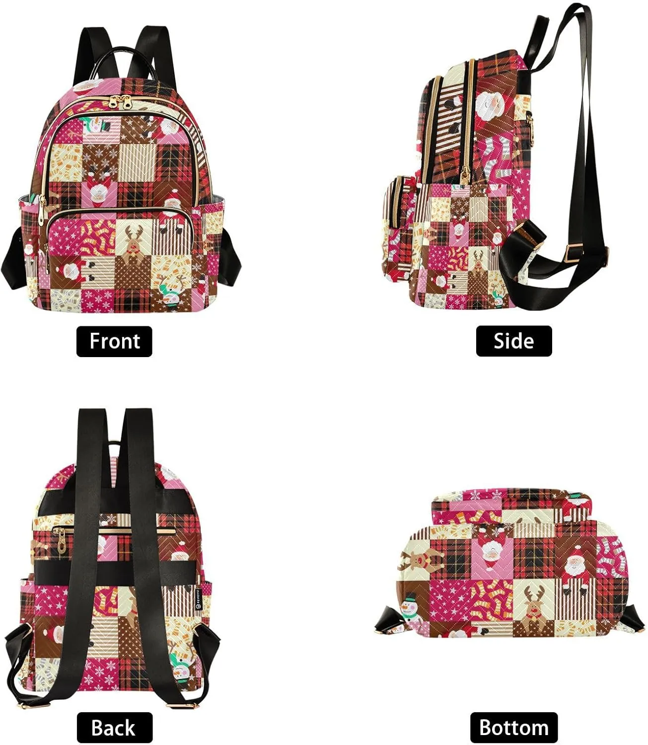 GAIGEO Christmas Pink Pattern Stylish Ladies Backpack, Womens Travel Backpack, Backpack for Adults Women, M