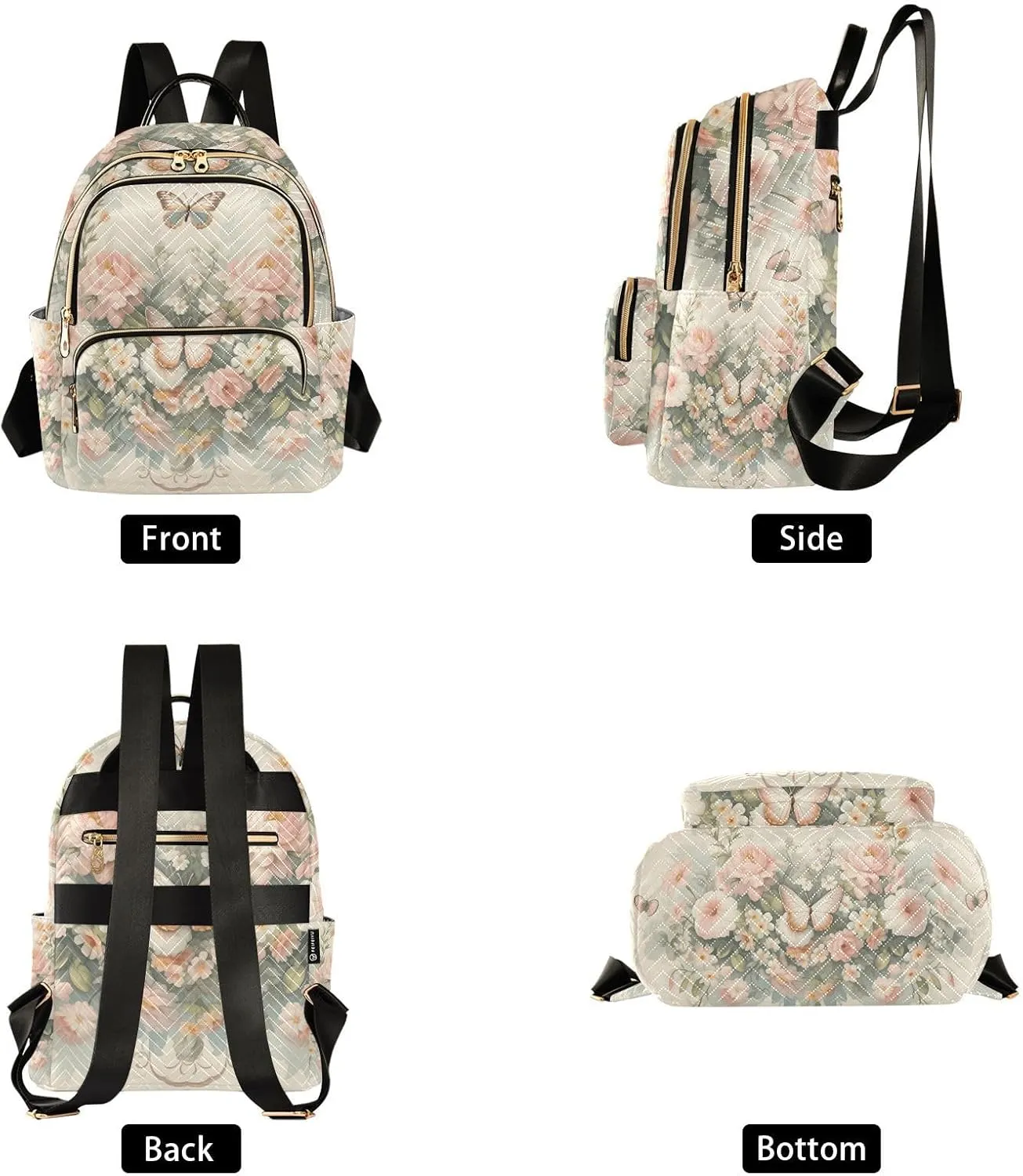 GAIGEO Dragonfly Rose Palace Wind Women Fashion Backpack, Womens Purse Backpack, Backpack Travel for Women, S