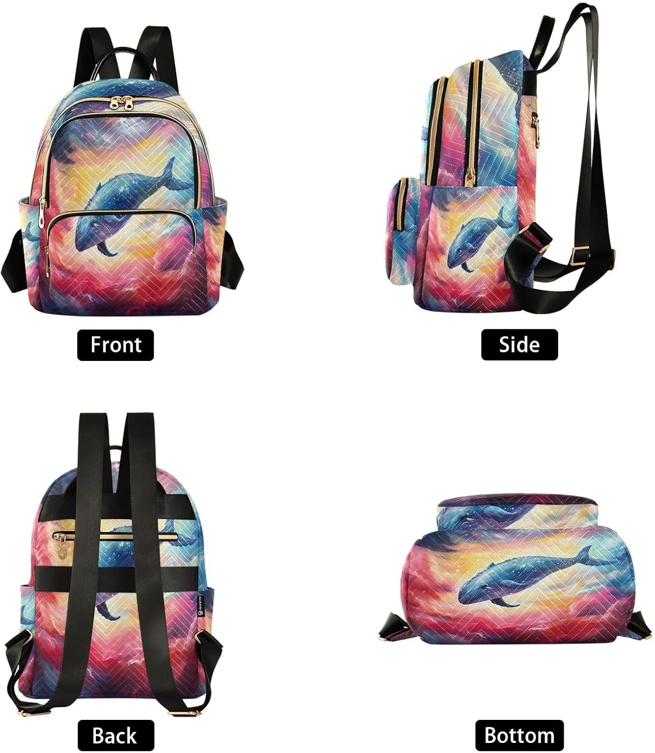 GAIGEO Fantasy Sea Of Clouds And Whale Girls Fashion Backpack, Small Backpack for Women, Women Backpack for Travel, S