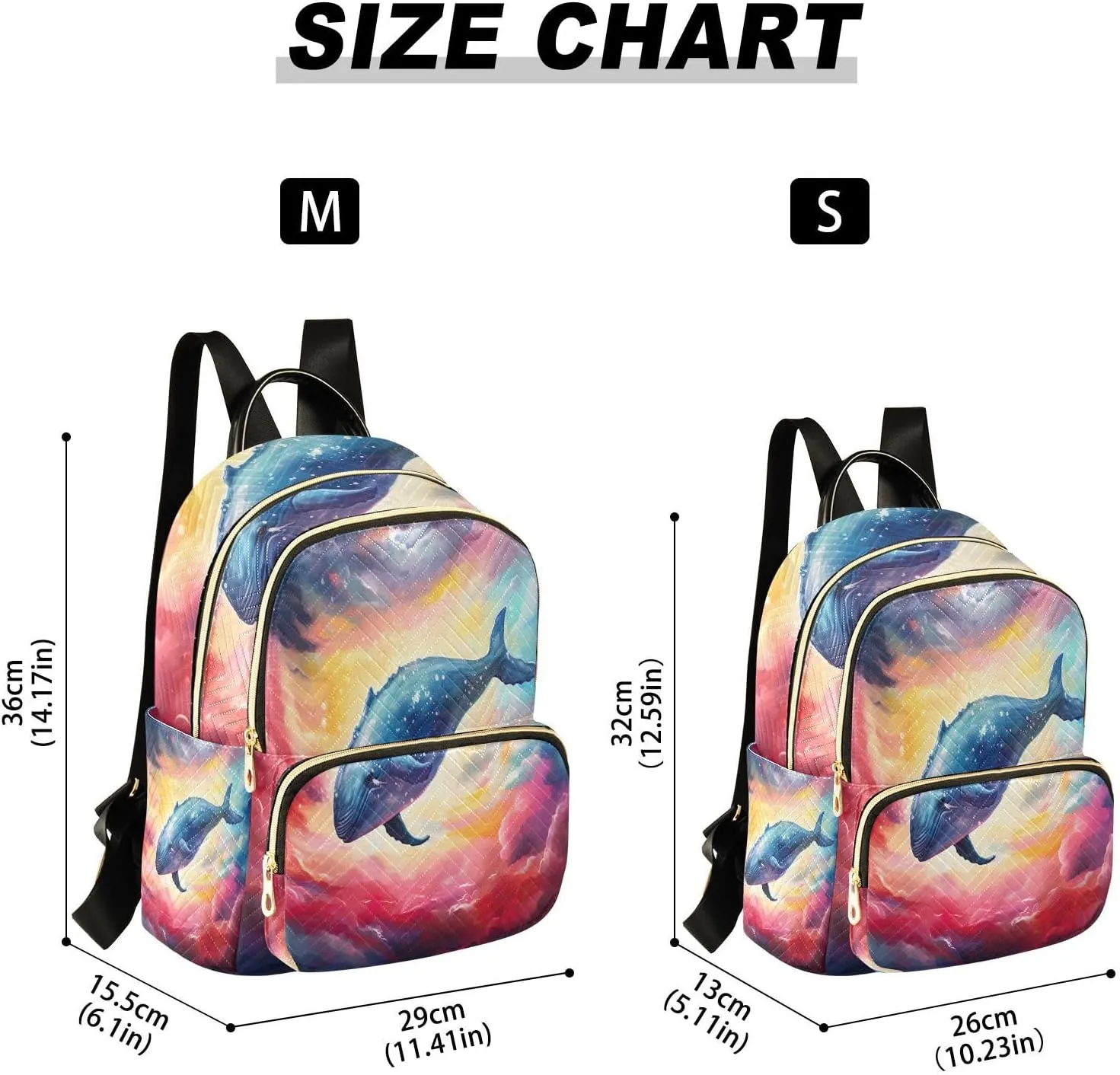 GAIGEO Fantasy Sea Of Clouds And Whale Girls Fashion Backpack, Small Backpack for Women, Women Backpack for Travel, S