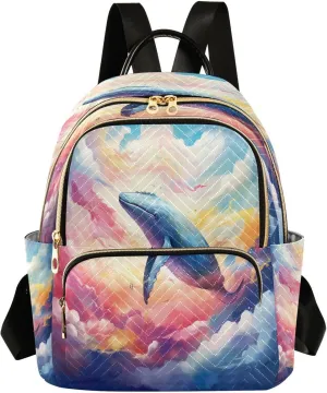 GAIGEO Fantasy Sea Of Clouds And Whale Lady Backpack, Fashion Casual Backpack, Backpack for Woman, M