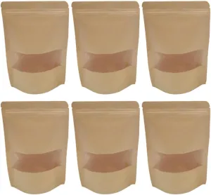 Gatuida 25pcs Zipper Self Sealing Bags with Window for Dried Food Snacks Tea present Packaging Food Grade Safe Storage
