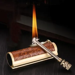 GAVIK Creative Kerosene Match Lighter - Durable and Long-Lasting with a Big Spark, Suitable for Camping and Daily use, with Convenient Slide Ignition and Waterproof Seal - Ideal Gift