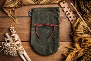 GB2 Waxed Canvas Tinder Pouch with Secure Tie Closure