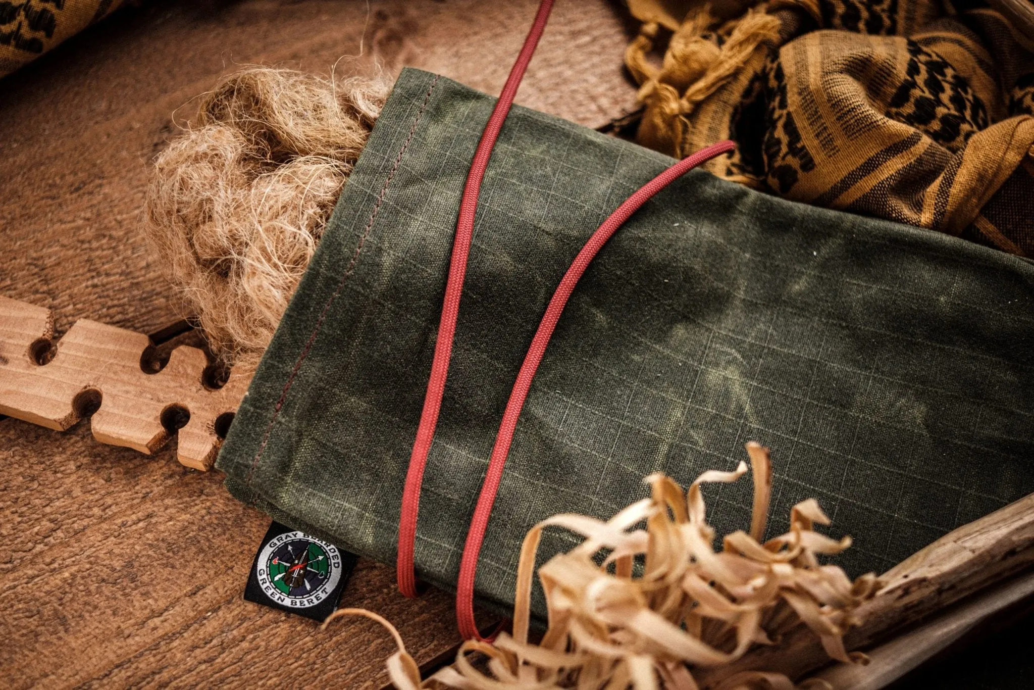 GB2 Waxed Canvas Tinder Pouch with Secure Tie Closure