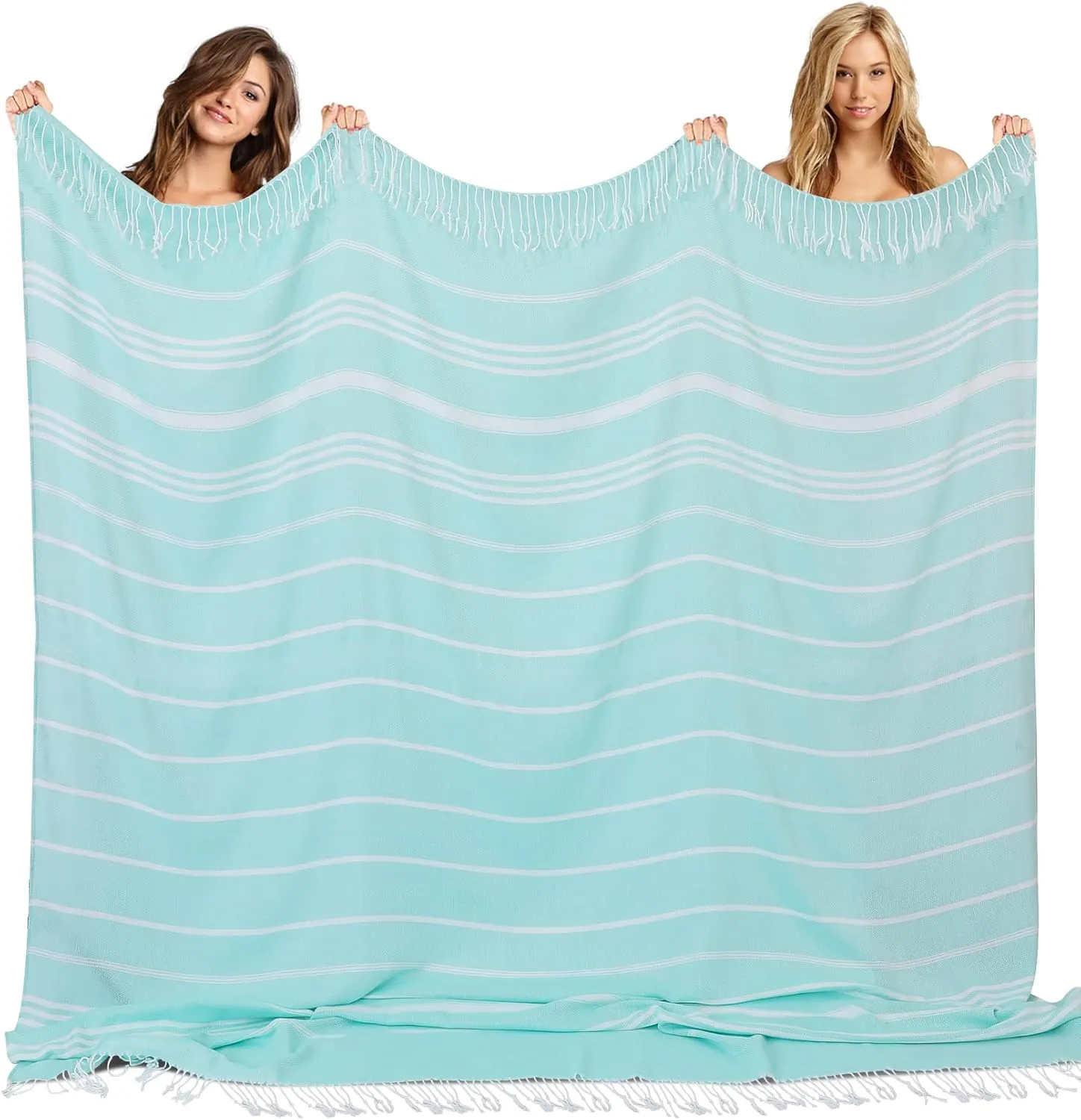 Genovega Turkish Beach Towel Soft Absorbent Oversized Quick Dry Extra Large Sand Free Sarong Coverups Lightweight Fast Drying Sandless Compact Packable Foldable Stuff Adult Bath Bathroom