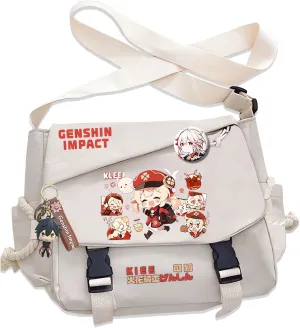 Genshin Impact Handbag Furina Crossbody Bag Single Shoulder Bag Adult Anime 3D Print Backpack White Bag