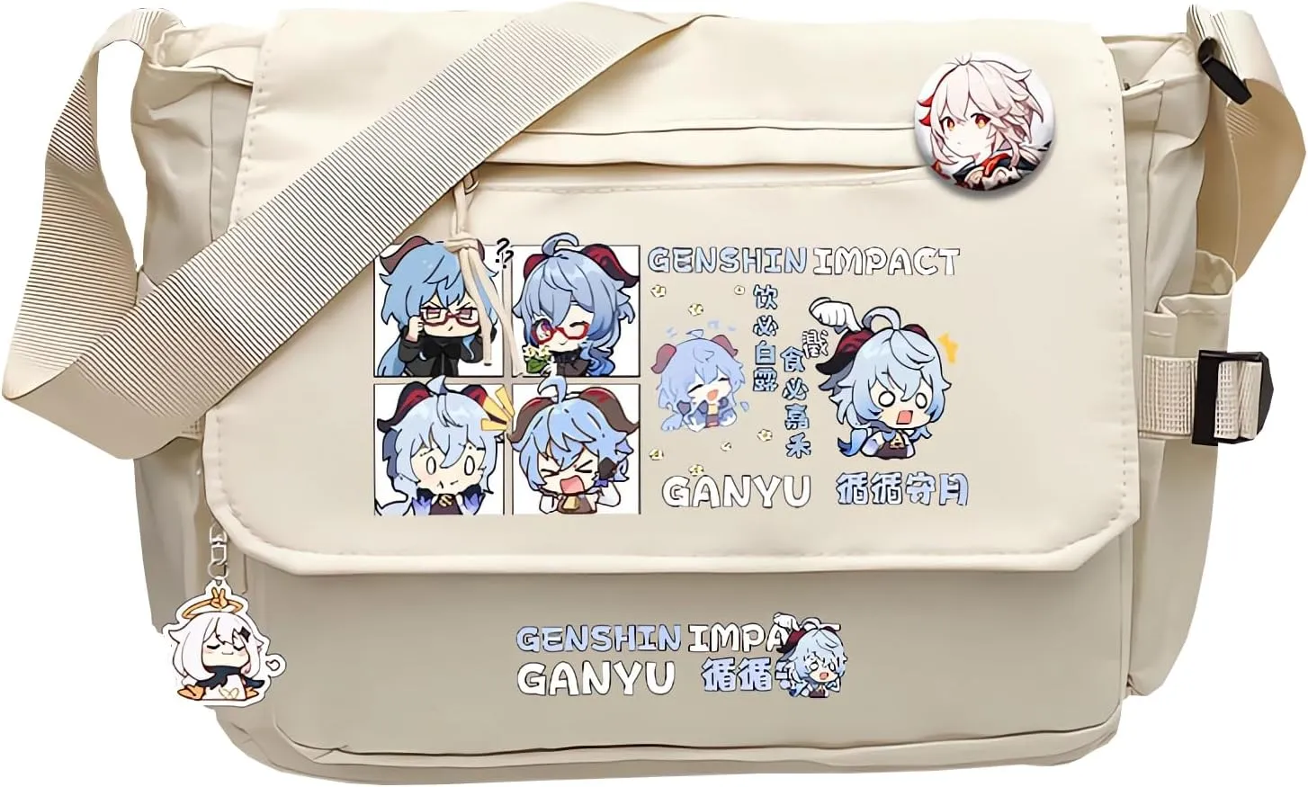 Genshin Impact Handbag Kamisato Ayaka Crossbody Bag Cute Single Shoulder Bag Adult 3D Print Anime Backpack Bag