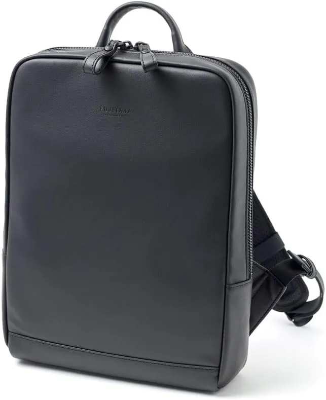 Genuine Leather Backpack A4 Slim Gusset Width Locus, Made In Japan, No.672701, Black