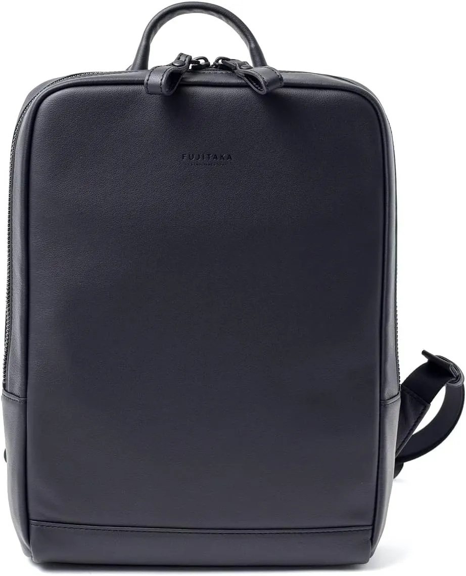 Genuine Leather Backpack A4 Slim Gusset Width Locus, Made In Japan, No.672701, Black