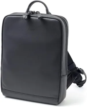 Genuine Leather Backpack A4 Slim Gusset Width Locus, Made In Japan, No.672701, Black