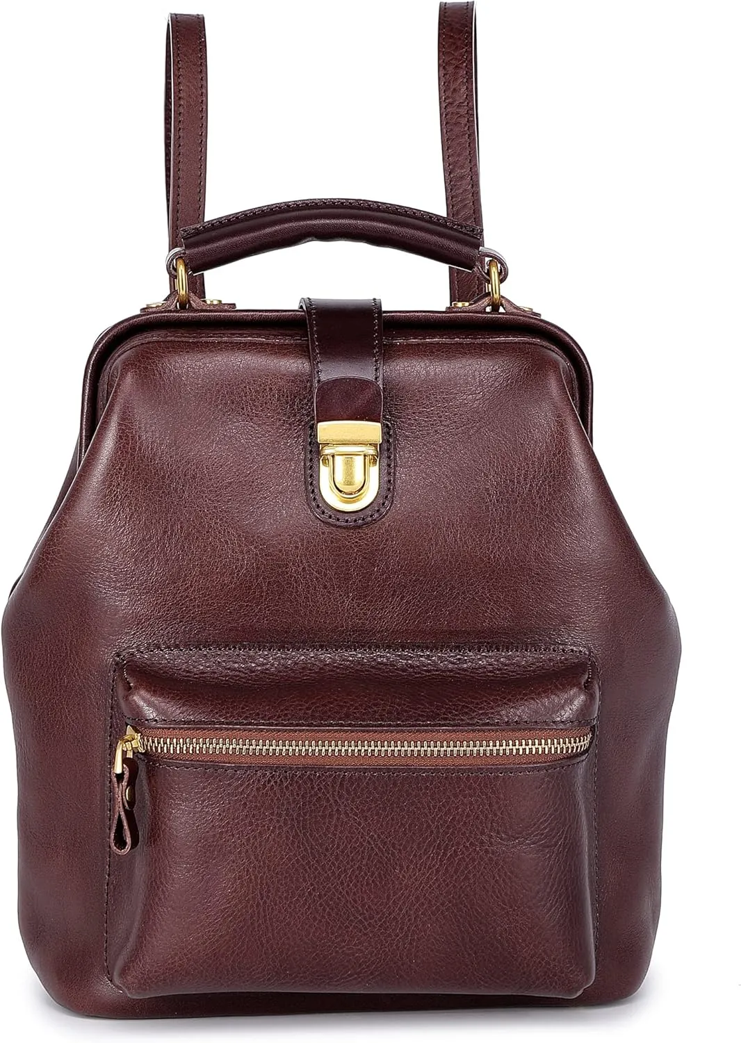 Genuine Leather Backpack Purse for Women Casual Daypack Small Business Casual Fashion Backpack for Women(Coffee)