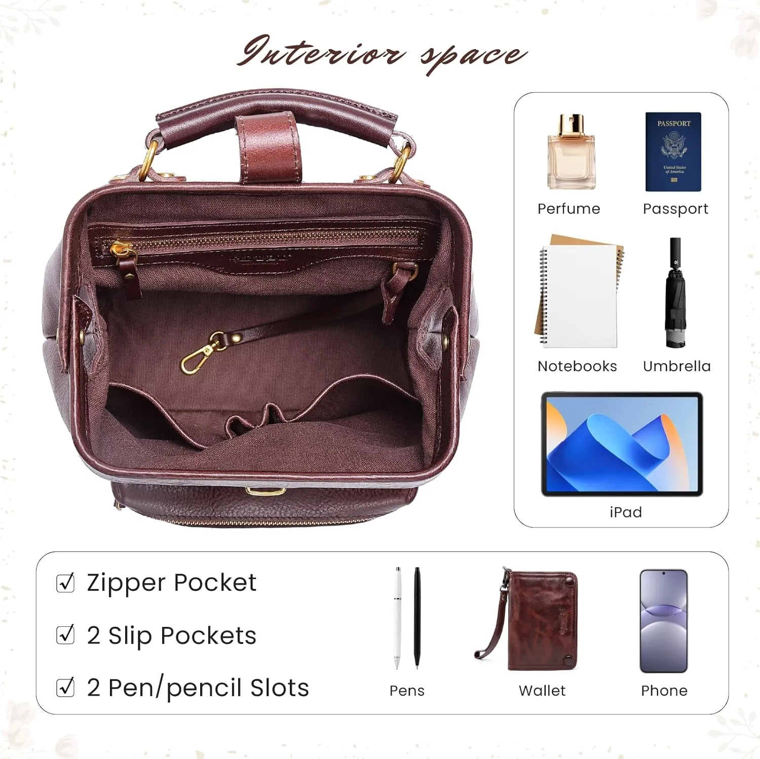 Genuine Leather Backpack Purse for Women Casual Daypack Small Business Casual Fashion Backpack for Women(Coffee)