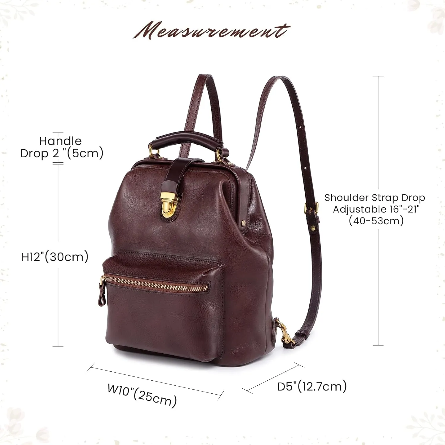 Genuine Leather Backpack Purse for Women Casual Daypack Small Business Casual Fashion Backpack for Women(Coffee)