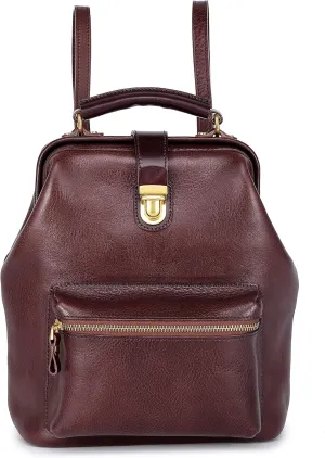Genuine Leather Backpack Purse for Women Casual Daypack Small Business Casual Fashion Backpack for Women(Coffee)