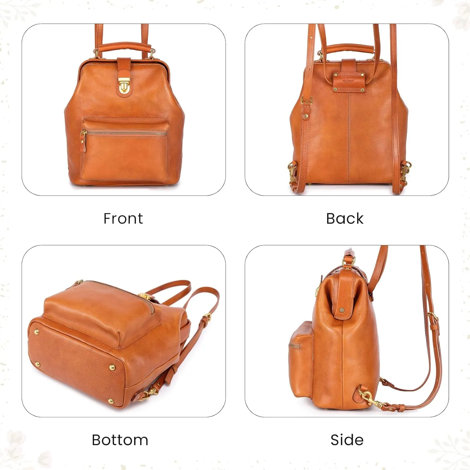 Genuine Leather Doctor Backpack (Chestnut)