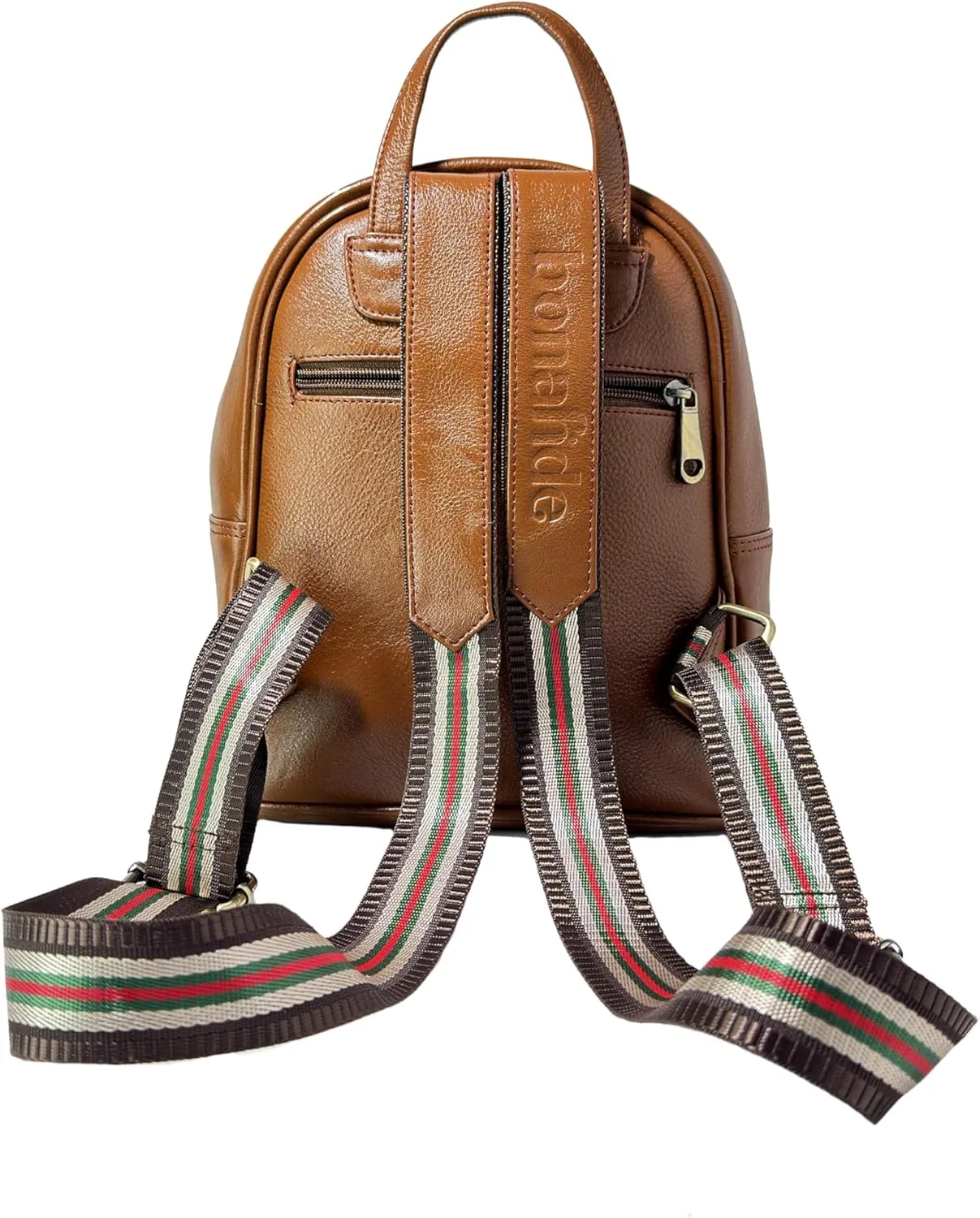 Genuine Leather Luxury Mini Backpack Multi-functional Elegant Daypack Shopping Travel Leisure (Tan)