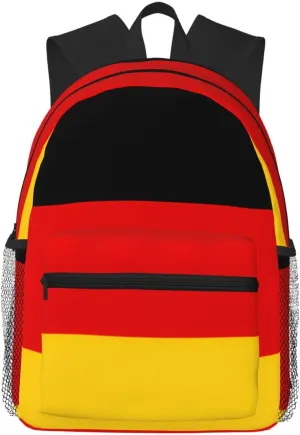 German flag College Backpack For Women Men,Lightweight Travel Bag Backpack With Pockets for Women Men