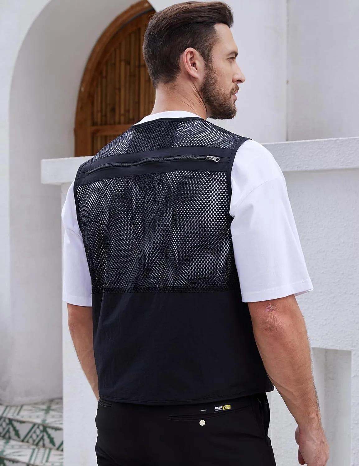 Gihuo Men's Fishing Safari Vest with Pockets for Summer Travel