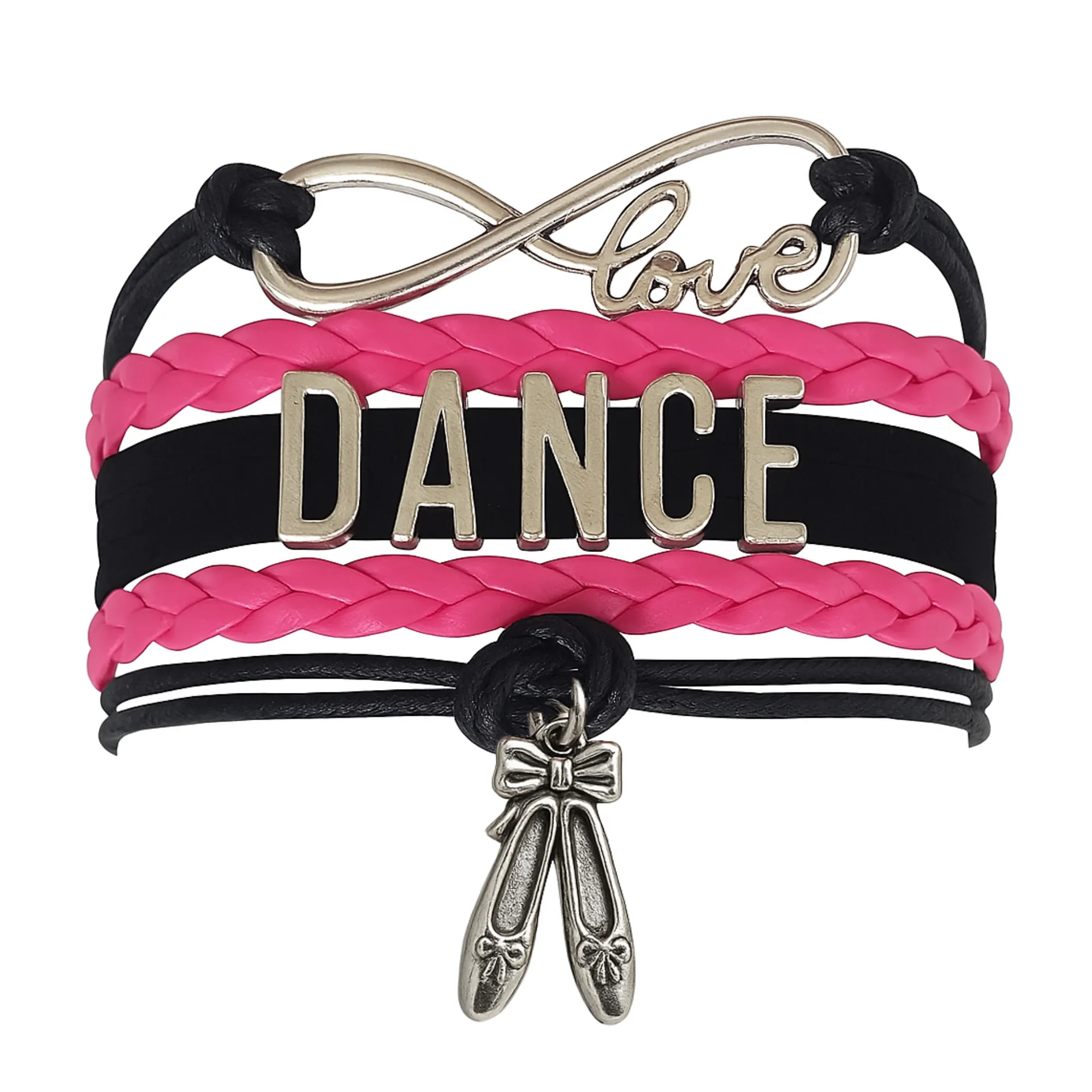 Girls Dance Infinity Bracelet - Choose Charm & Colors