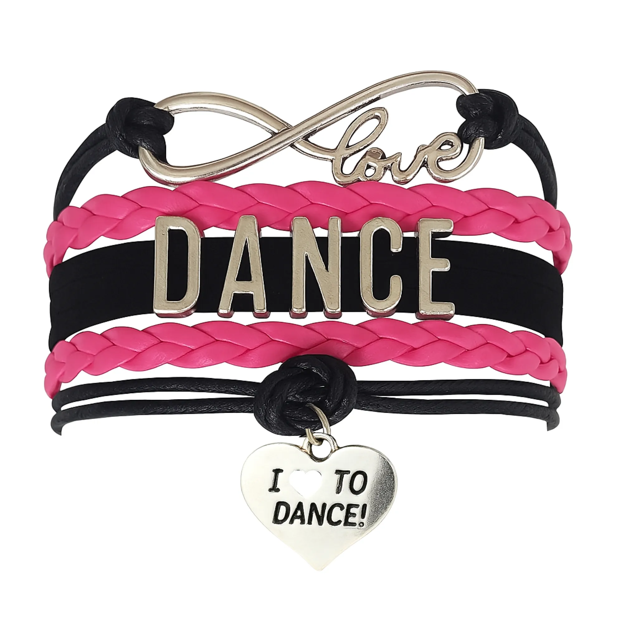 Girls Dance Infinity Bracelet - Choose Charm & Colors