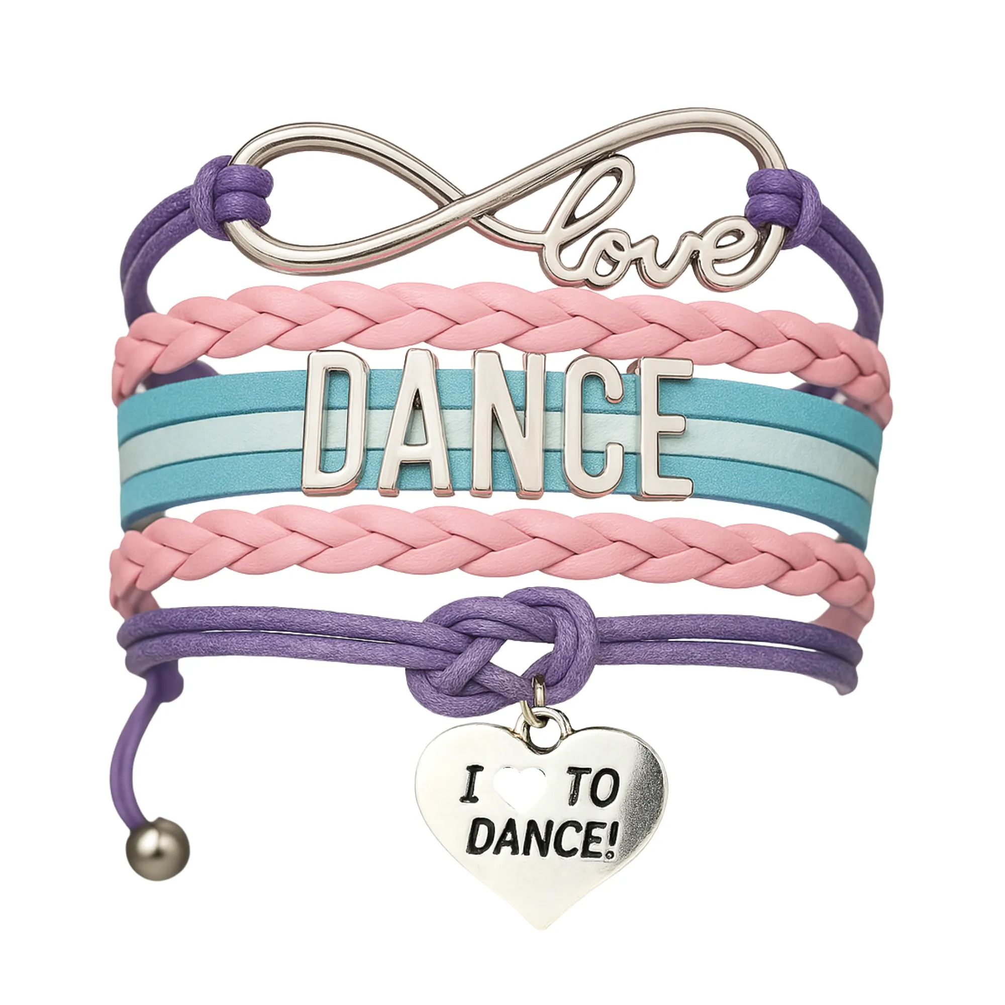 Girls Dance Infinity Bracelet - Choose Charm & Colors
