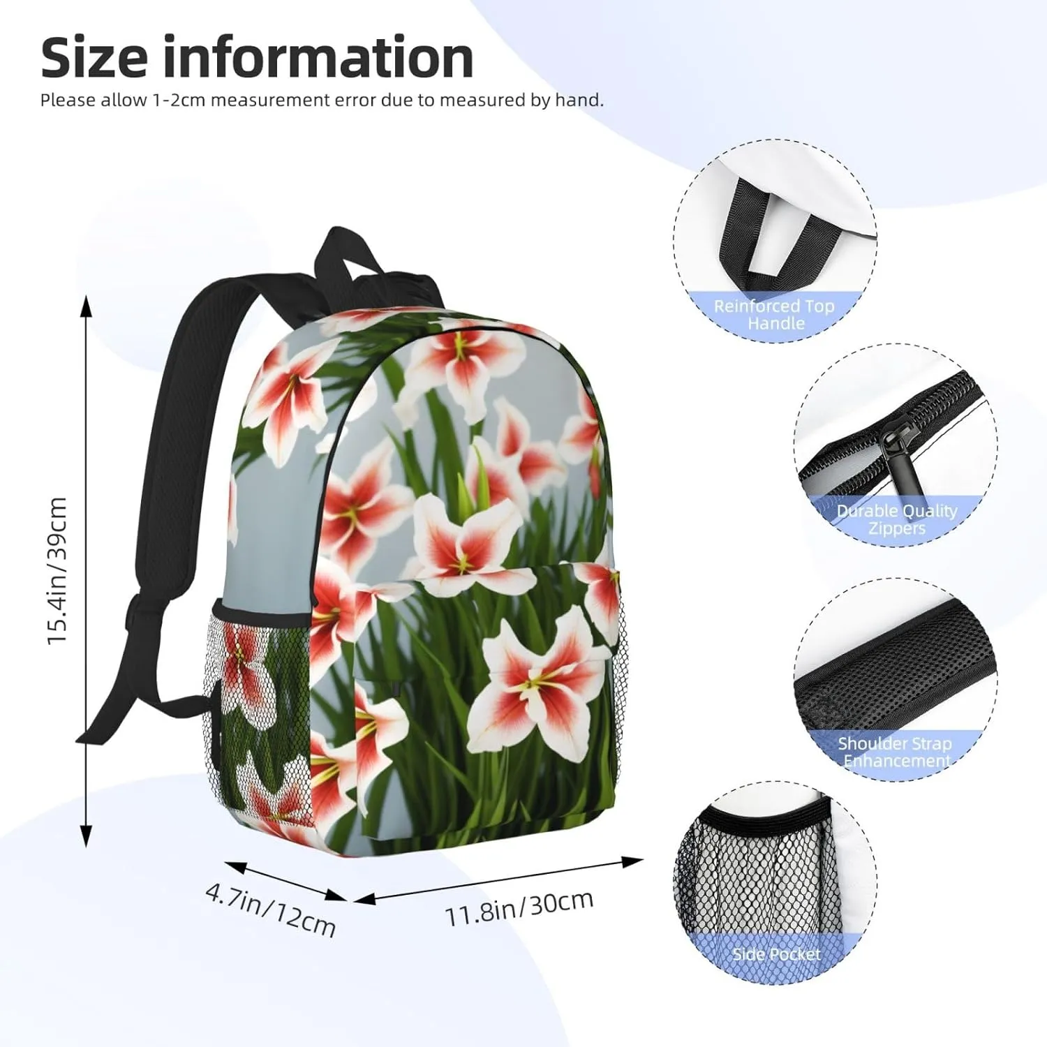 Gladioluses Backpack Lightweight Casual Backpack Double Shoulder Bag Travel Daypack With Laptop Compartmen
