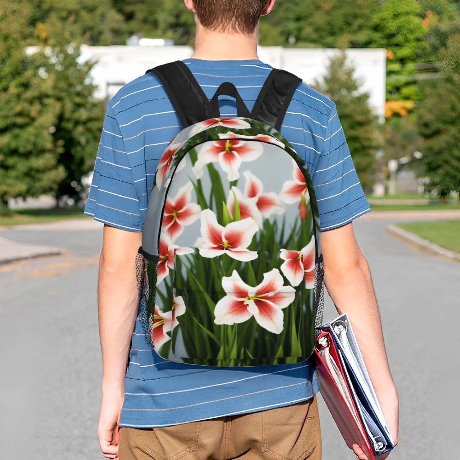Gladioluses Backpack Lightweight Casual Backpack Double Shoulder Bag Travel Daypack With Laptop Compartmen