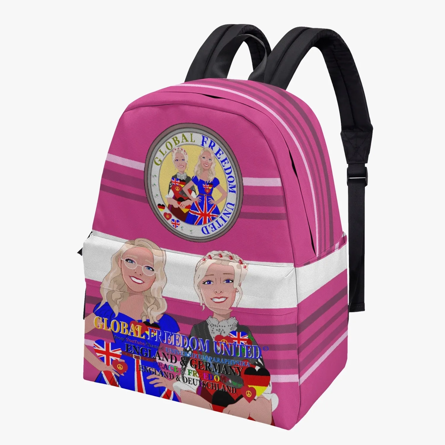 GLOBAL FREEDOM UNITED WOMEN ENGLAND & GERMANY OLD PEACE All-over-print Canvas Backpack
