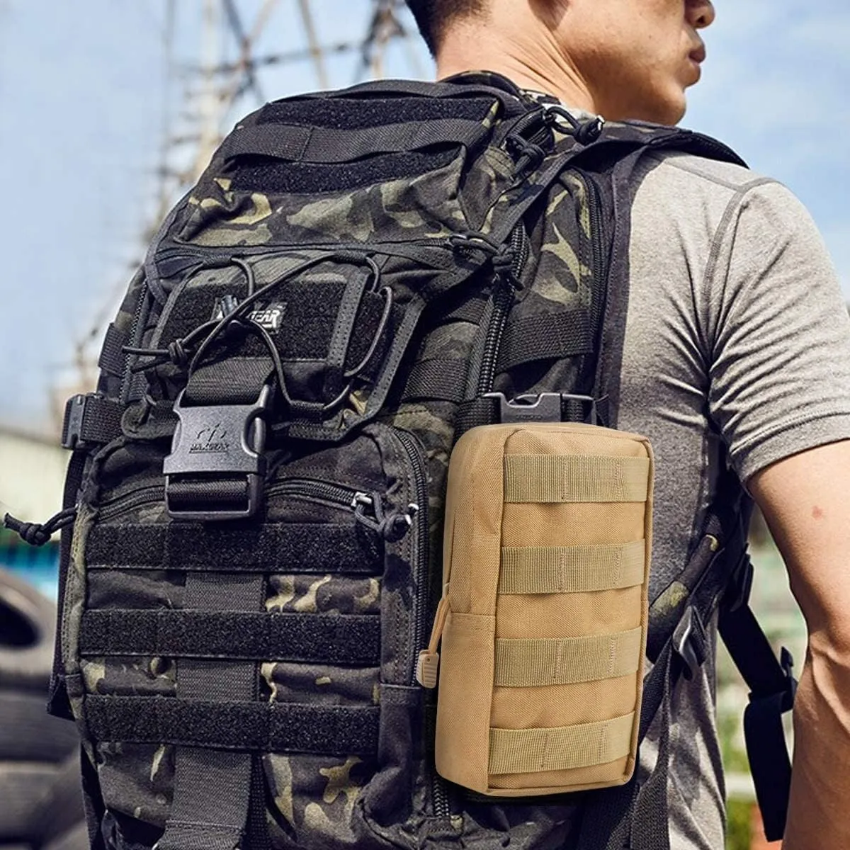 Gogoku 4-Pack Molle Pouch Tactical Molle Pouches Compact Utility EDC Waist Bag Pack