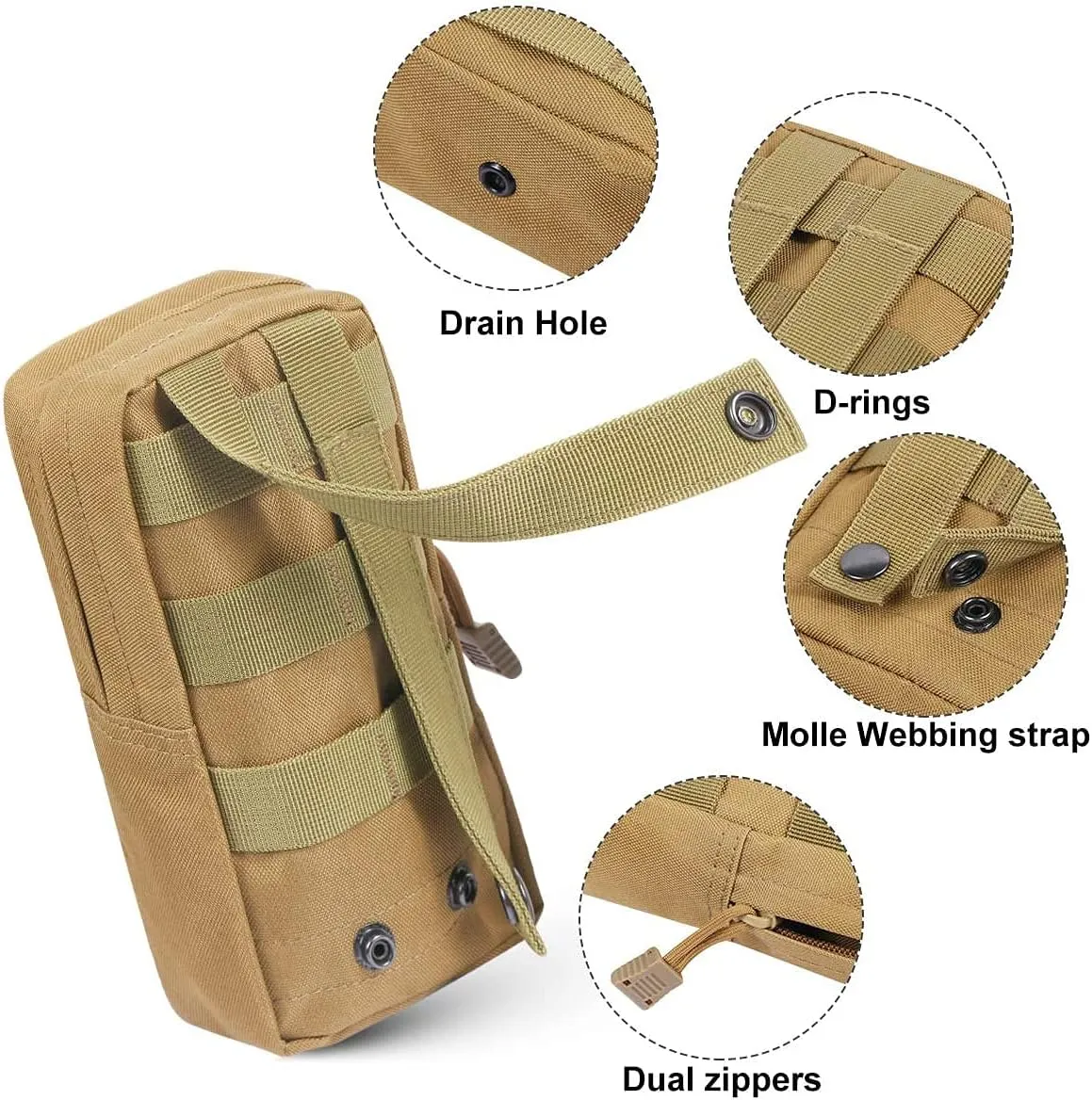 Gogoku 4-Pack Molle Pouch Tactical Molle Pouches Compact Utility EDC Waist Bag Pack
