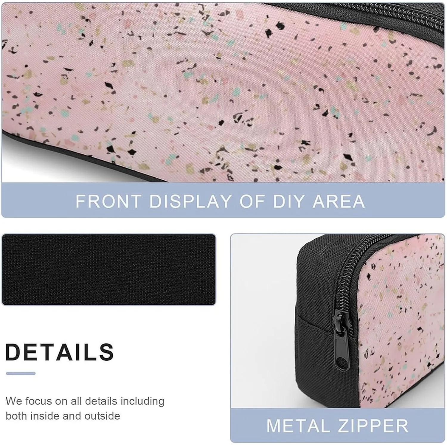 Gold Marble Terrazzo Design Shoulder Backpack Diagonal Lunch Bag Pencil Case Set