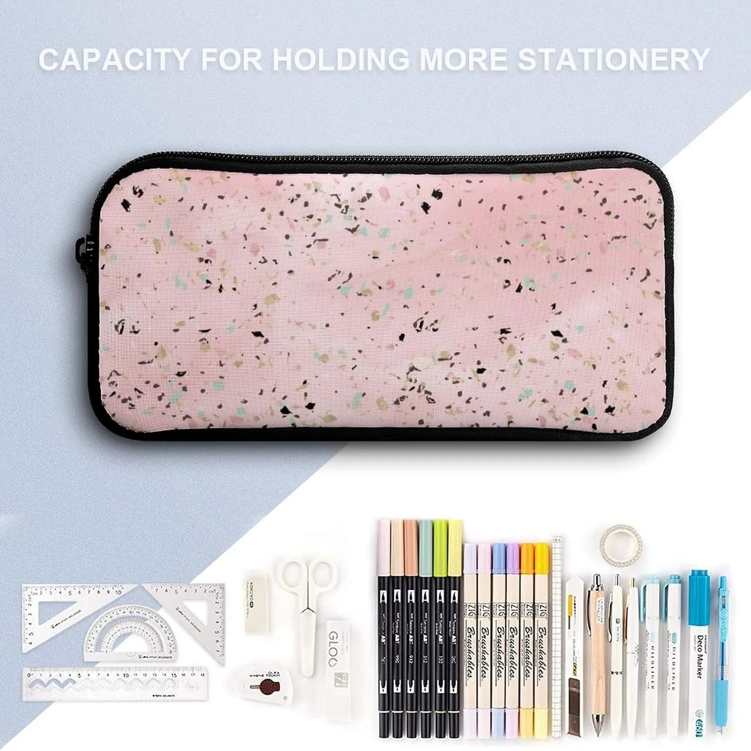 Gold Marble Terrazzo Design Shoulder Backpack Diagonal Lunch Bag Pencil Case Set