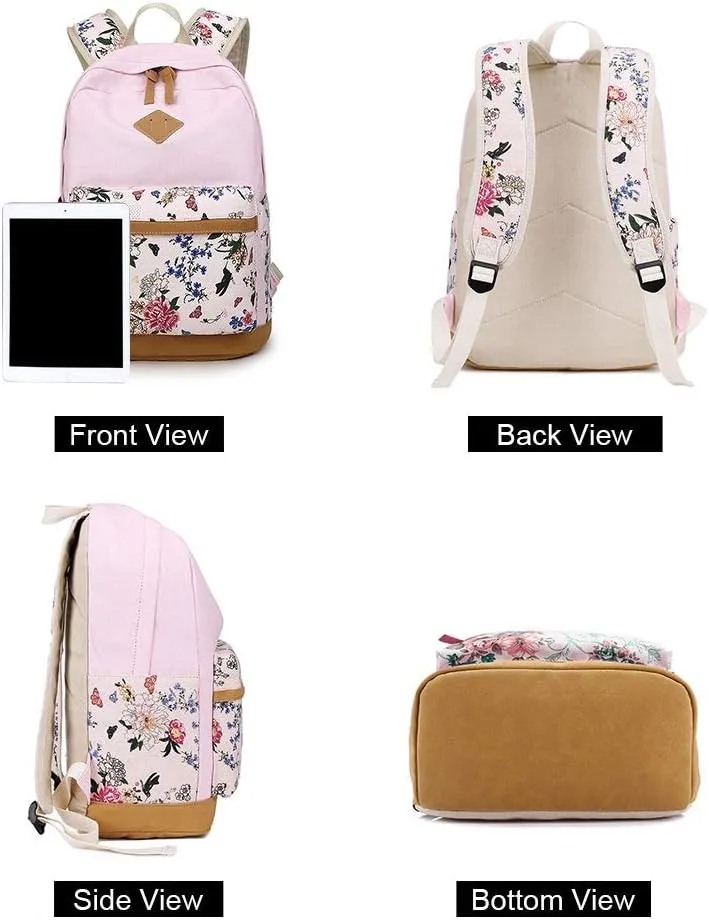 Goodking Teen Girls School Backpack Kids Bookbag Lightweight Travel Laptop Backpack Stylish Casual Daypack