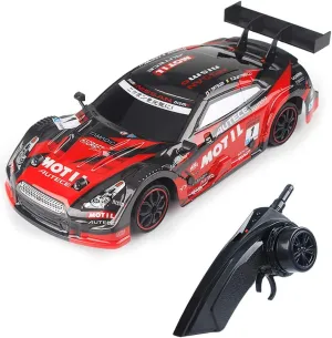 GoolRC Racing Drift Car - 1/18 Scale 4WD 2.4GHz RC, High Speed (Up to 28km/h) for Adults & Kids (Red)