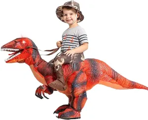 GOOSH Inflatable Dinosaur Costume for Kids Halloween Costumes Boys Girls Funny Blow up Costume for Halloween Party Cosplay