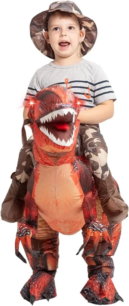 GOOSH Inflatable Dinosaur Costume for Kids Halloween Costumes Boys Girls Funny Blow up Costume for Halloween Party Cosplay