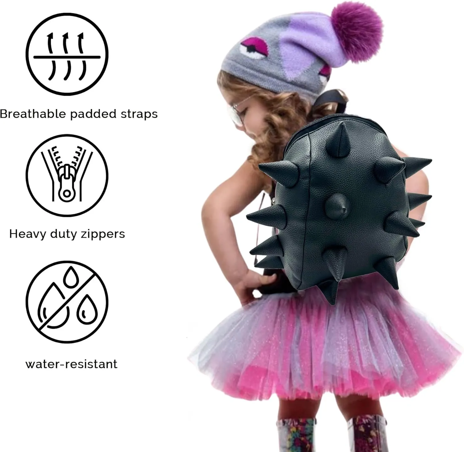 Got Your Black Spike Mini Travel Backpack | Edgy Faux Leather Bag with Spikes, Compact Design, Durable & Water-Resistant | Ideal for Everyday Use, or Work
