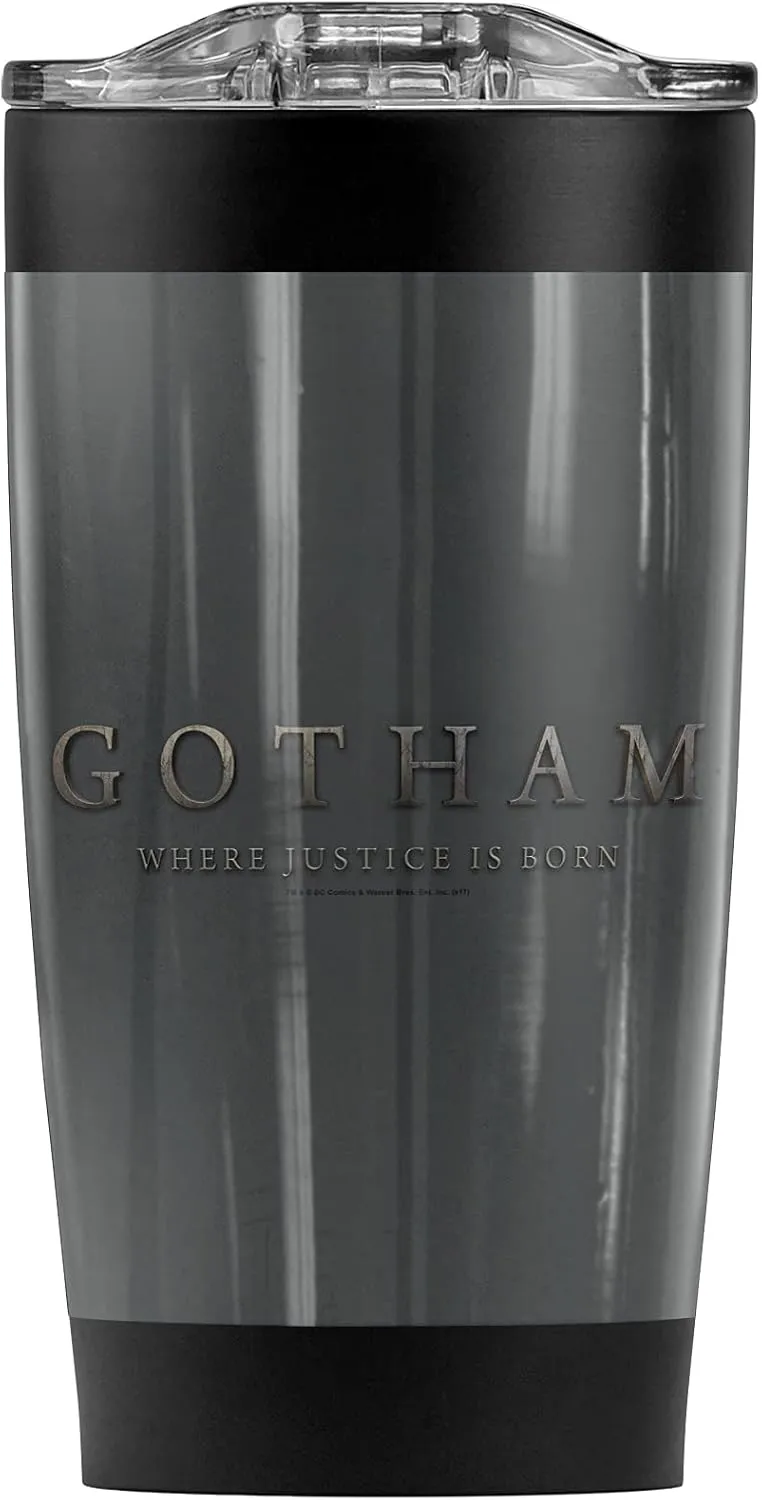 Gotham TV Series Logo Stainless Steel Tumbler 20 oz Coffee Travel Mug/Cup, Vacuum Insulated & Double Wall with Leakproof Sliding Lid | Great for Hot Drinks and Cold Beverages