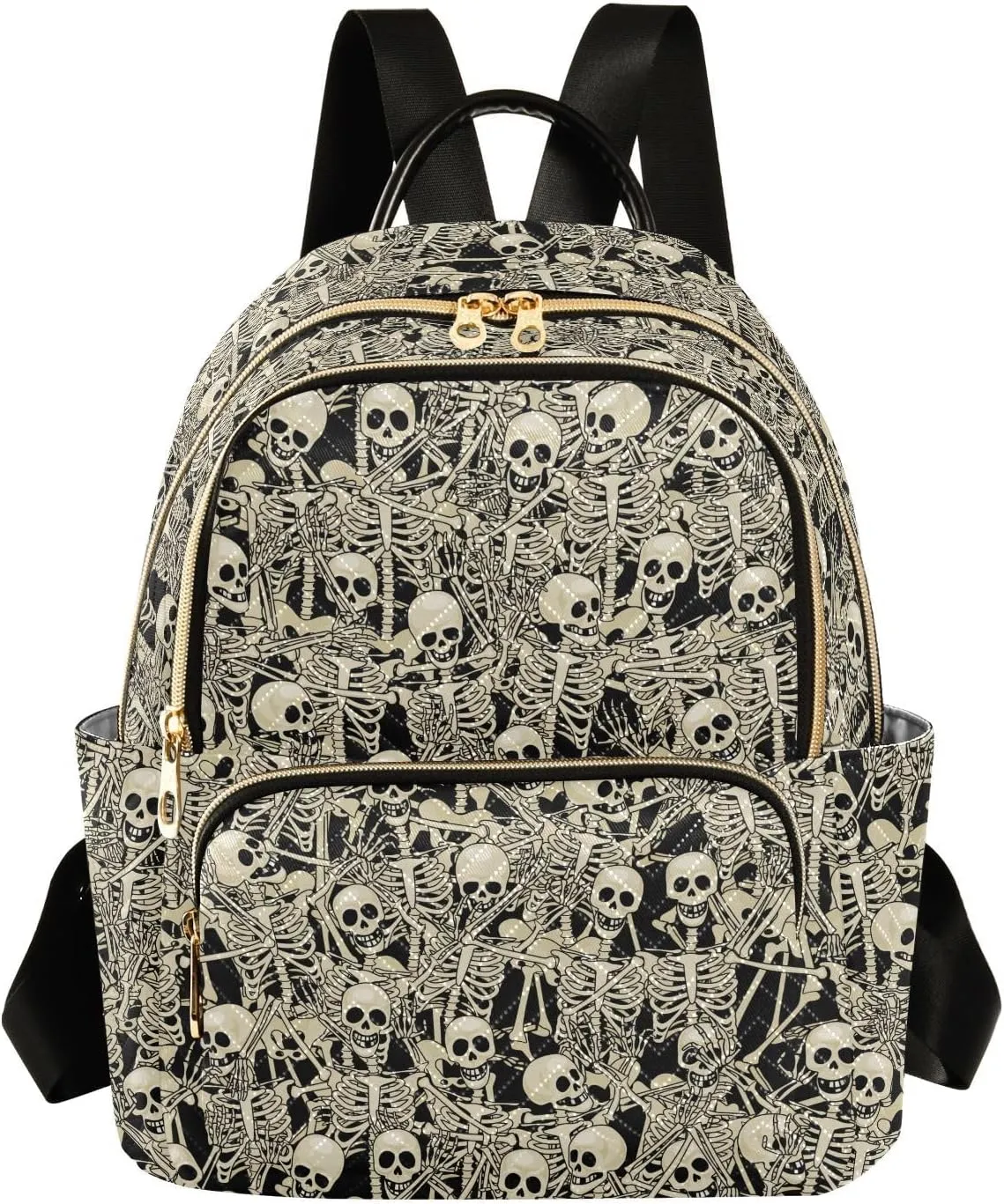 Gothic Skull Mini Backpack Fashion Backpack Purse for Women,Handbag Shoulder Bag Casual Daypack, Ladies Gift for College Work (M)