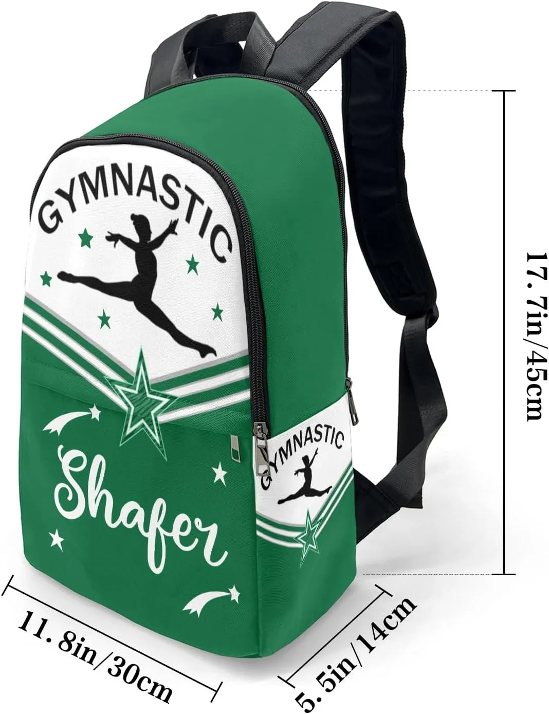 Green Gymnastic Athlete Personalized Backpack for Teen Custom Travel Backpack for Boys Girs Bookbag Casual Bag Name Gift, Design 11, EU5566SS