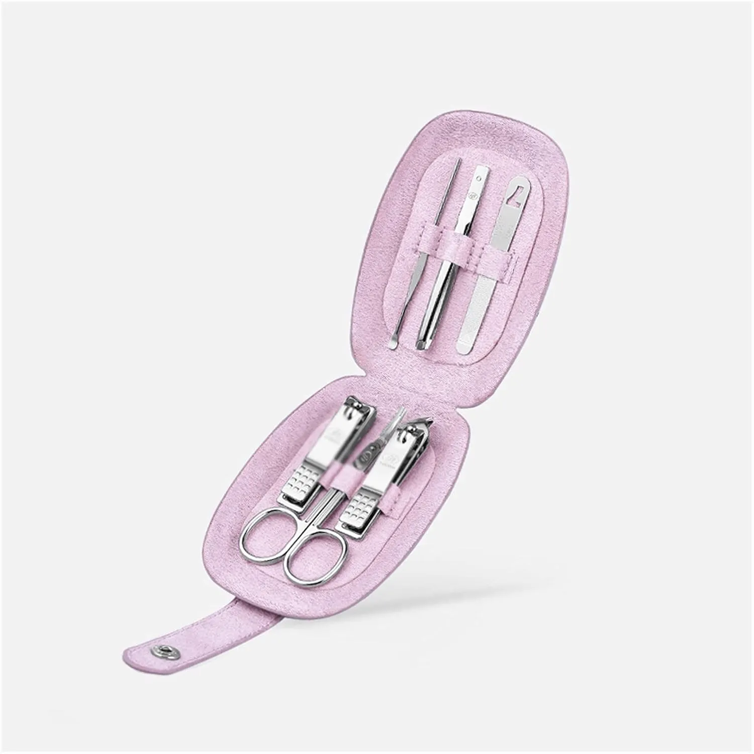 GRFIT Nail Clippers Kit Nail Clippers,Mini Manicure Set Nail Clipper Set 6 in 1 Stainless Steel Pedicure Care Grooming Kit ​with Portable Travel Case Pedicure Tools for Feet (Color : Pink)
