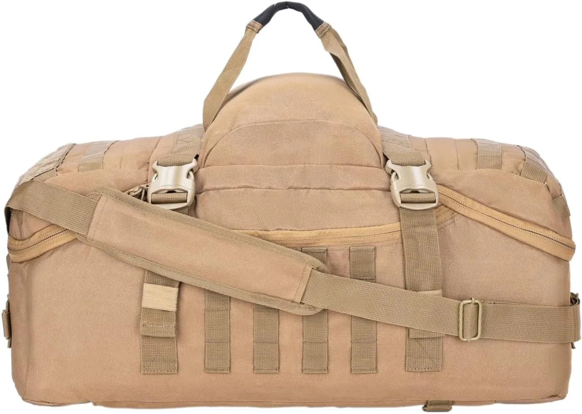 Gym Bag Duffle Bags Backpack Travel Duffle Bag with Weekend Overnight Bag for Outdoor Tactical Sports Travel Camping Hunting (Coyote, 40L)