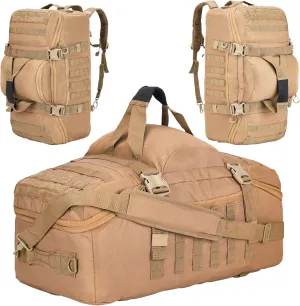 Gym Bag Duffle Bags Backpack Travel Duffle Bag with Weekend Overnight Bag for Outdoor Tactical Sports Travel Camping Hunting (Coyote, 40L)