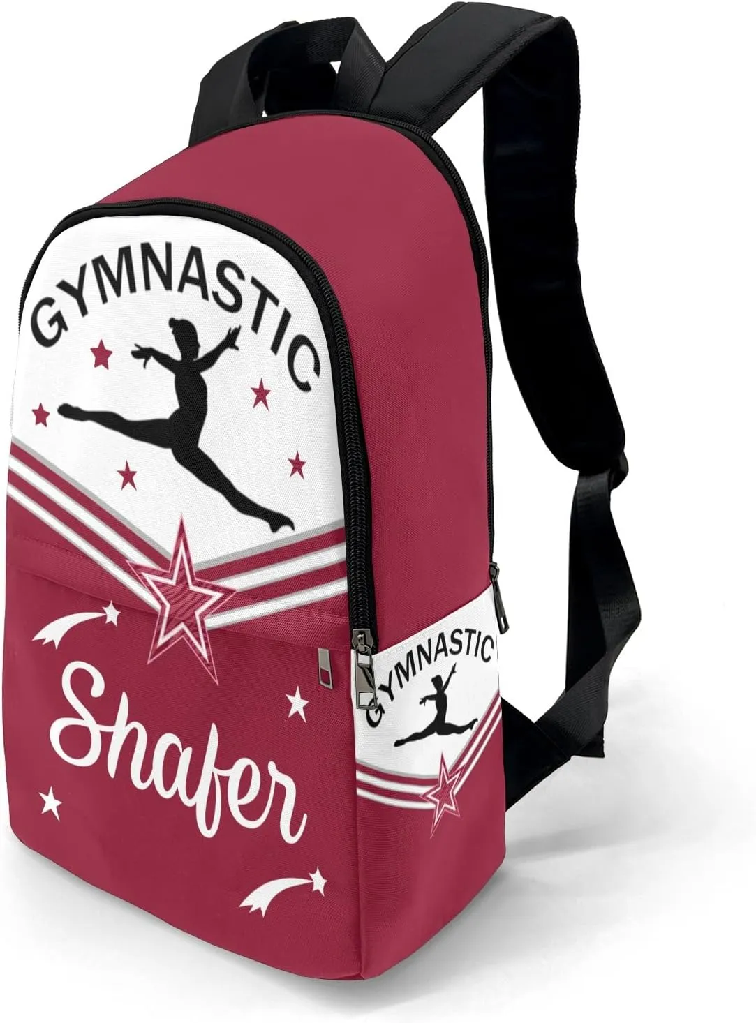 Gymnastic Athlete Red Personalized Backpack for Teen Custom Travel Backpack for Boys Girs Bookbag Casual Bag Name Gift, Design 13, EU5566SS