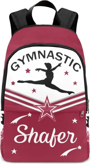 Gymnastic Athlete Red Personalized Backpack for Teen Custom Travel Backpack for Boys Girs Bookbag Casual Bag Name Gift, Design 13, EU5566SS